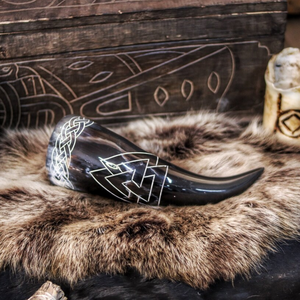 Valknut Symbol and Decorative Design Viking Drinking Mugs, Anniversary Gift, Husband Gifts, Couples Gift, Christmas Gifts - Product Image 1