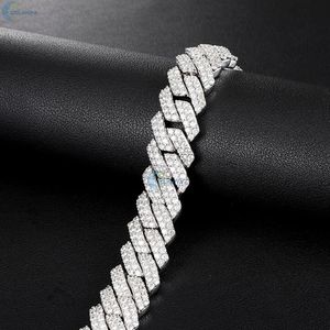 VVS1 Lab Grown Diamond Hip Hop Bling Collar Personalizado Iced Out 20MM Cadena de Eslabones Cubanos - Product Image 4