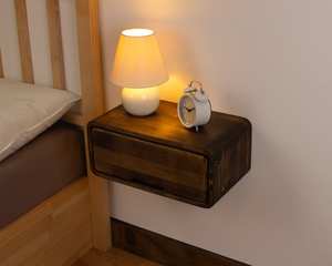 Stylish <b>Floating</b> Wooden Nightstand with <b>Drawer</b> Handmade Modern Storage Nighttable for Bedroom and Living Room Decor - Product Image 6