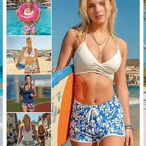 Shorts de plage élégants pour femmes avec un design floral, confortables et adaptés aux sorties d'été, shorts pour femmes - Product Image 4