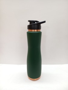 Bouteille d'eau classique unisexe en cuivre Couvercle étanche en paille écologique pour le sport, le voyage et l'usage quotidien - Product Image 5