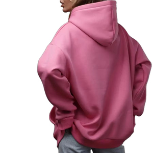Pull-over en molleton rose avec logo personnalisé des fabricants Sweatshirts à capuche Respirant pour femmes Sports Street Training Jogging pour l'hiver - Product Image 2