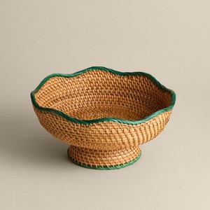 ตะกร้าหวายสานพร้อมขอบสีเขียวสำหรับวางบนโต๊ะอาหารในห้องครัว - Product Image 6