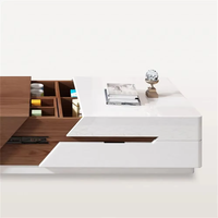 Nouvelle table de télévision et table basse en bois extensibles en noyer blanc personnalisées et minimalistes modernes avec grand espace de rangement