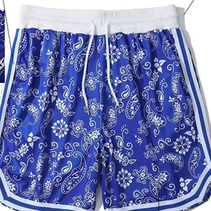Pantalones cortos de malla con estampado de Cachemira de alta calidad personalizados OEM para hombre, pantalones cortos deportivos informales de secado rápido, pantalones cortos de béisbol sublimados transpirables - Product Image 1