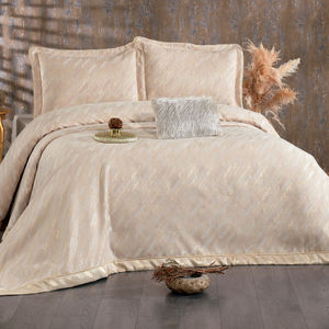 Guzide JULIA 4-Piece Customized Luxury <b>Bedspread</b> <b>Set</b> 100% Chenille Organic Knitted Modern Pattern Gold - Product Image 1