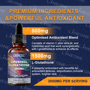 Private Label Liposomales Glutathion-Nahrungsergänzungsmittel Flüssige Glutathion-Tropfen mit Vitamin C, Meister für Immunsystem, Haut, Leber - Product Image 3