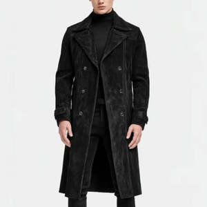 Gabardina de Hombre de Alta Calidad, Cuero de Gamuza, Corte Elegante, Tacto Suave, Exterior Liso, Interior Cómodo, Ecológica - Product Image 1