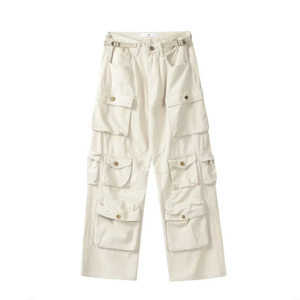 Pantalon pantalon en coton et polyester Offre Spéciale multi-poches design personnalisé en gros, couleur, logo et taille pantalon ample pour hommes