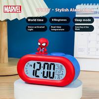 Jam Alarm bisu cerdas kartun untuk siswa, fitur multifungsi dengan boneka untuk anak-anak produk merekam waktu