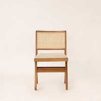 Chaise de salle à manger en rotin de canne tissée à la main de haute qualité cadre en bois massif maison Restaurant chaise de salle à manger Style scandinave