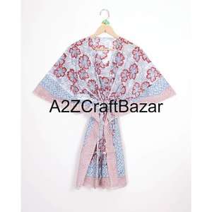 Kaftan long en pur coton doux, imprimé floral, pour futures mamans, idéal comme tenue de plage, vêtement de nuit ou tenue quotidienne confortable. - Product Image 6