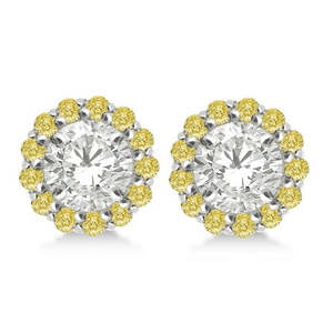ต่างหูทองคำขาวและทองคำเหลือง 14K ประดับเพชรซิร์คอนทรงกลม 0.50 กะรัต สำหรับต่างหูแบบติดหูขนาด 5 มม. เครื่องประดับชุบทองทันสมัย - Product Image 3