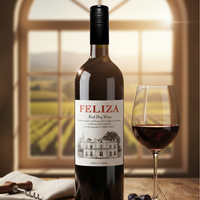 Feliza - Vino Tinto Seco |   Garnacha y Tempranillo 11% ABV 750ml |   De Castilla La Mancha, España