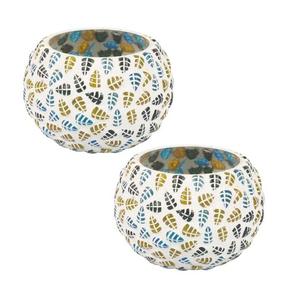 เชิงเทียนแก้วโมเสคโบราณจากโรงงานที่ใส่เทียนทีไลท์ที่วางเทียนแก้วสำหรับตกแต่งงานแต่งงาน - Product Image 5