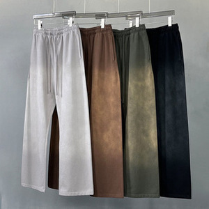 กางเกงลำลองขายาวสำหรับผู้ชายกางเกงวอร์มขาบานแบบรูดกระเป๋าข้างมีเชือกรูดไซส์พิเศษกางเกงขนแกะผ้าฝ้าย100% - Product Image 5