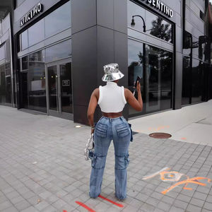 Hot Sale Women Casual High Waist Stretch Jeans Slim Pencil Skinny Denim Pants - Product Image 6