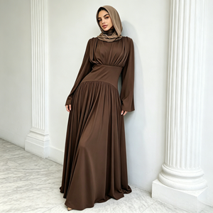 <span class=keywords><strong>Robe</strong></span> longue musulmane élégante en mousseline de soie avec corsage corset, Abaya Loriya, vêtements islamiques <span class=keywords><strong>d</strong></span>'été, jupe fluide modeste pour femmes - Product Image 1