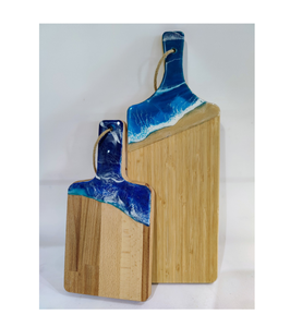 Vente chaude Top Qualité Résine Époxy Bois Hacher Servir Plateau De Fromage pour Charcuterie Alimentaire Fromage Fruits Utiliser Artisanat Naturel - Product Image 2