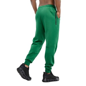 Pantalones Deportivos Personalizados de Felpa Técnica para Correr y Gimnasio, Pantalones Deportivos Ajustados para Hombre, los Mejores Pantalones Deportivos Personalizados de Color Verde Sólido para Hombre - Product Image 3