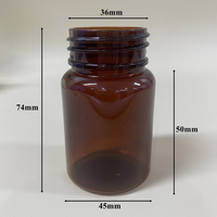 Bouteille de médecine en PET brun en 60CC - 36mm - 20g Comprimé Capsule Conteneur Bouteille de pilules en plastique avec bouchon à vis Vietnam Manufacture