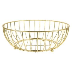 Panier à fruits en métal doré de luxe, support décoratif en fil moderne, élégant centre de table de cuisine, design haut de gamme - Product Image 3