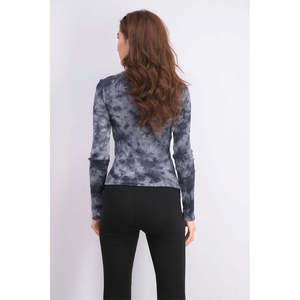 Maglietta casual con collo alto Planet Gold Junior, design tie-dye in nero, taglia Small - Product Image 2