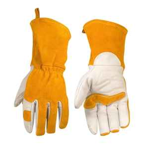 ถุงมือเชื่อมหนังพรีเมี่ยมถุงมือป้องกันความร้อนกันน้ำบริการ OEM ตามสั่ง - Product Image 1