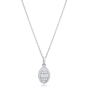 Forma ovalada CZ piedra plata encanto collar venta al por Mayor turco 925 joyería de plata esterlina - Product Image 4