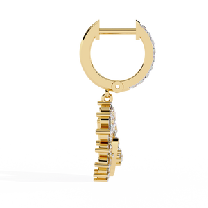 Boucles d'oreilles en or 18 carats brillantes avec diamant de laboratoire, bijoux de luxe en diamant - Product Image 1