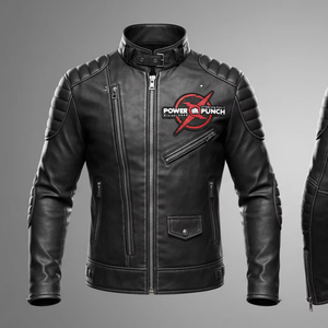 แจ็คเก็ตหนังผู้ชายทรงสลิมฟิตสำหรับขี่มอเตอร์ไซค์  แบบสองด้าน  คอตั้ง  ล้างสี  สำหรับฤดูใบไม้ร่วง/ฤดูหนาว  สามารถสกรีนโลโก้ได้  กันน้ำ  ระบายอากาศได้ดี - Product Image 1