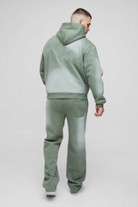 ชุดวอร์มลำลองคุณภาพสูง ผ้าหนา 100% ผ้าฝ้าย ล้างสีแบบ Acid Wash พร้อมฮู้ด สกรีนโลโก้ได้  ชุดวอร์มฤดูหนาวสีซีดแบบซันเฟด - Product Image 5