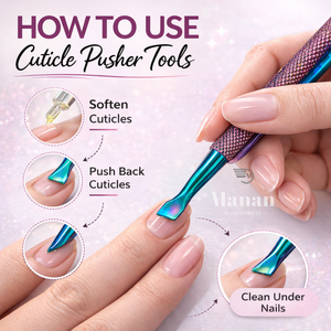 Juego de 3 Piezas de Empujadores de Cutículas de Acero Inoxidable Plateado con Estuche de Cuero, Kit de Herramientas para Manicura y Pedicura - Product Image 5