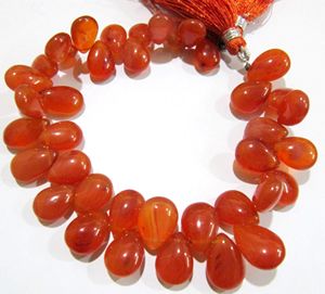Alta calidad Natural naranja cornalina forma de pera liso 9x12mm 10x14mm cuentas graduadas hebra 8 pulgadas largo joya eminente - Product Image 2