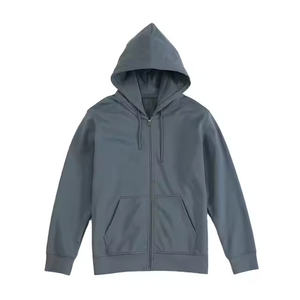 Boxy Fit Cropped Hoodies para hombres Zip Up Vintage Zip up Acid Wash Men Hoodie Distressed Oversized Fleece Blank con logotipo personalizado - Product Image 6