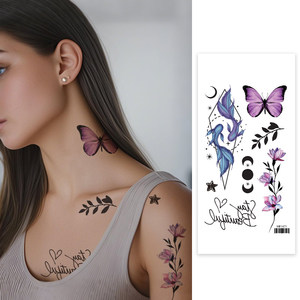 Coloré <span class=keywords><strong>papillon</strong></span> temporaire <span class=keywords><strong>tatouage</strong></span> autocollants étanche corps Art décalcomanies peau-sûr <span class=keywords><strong>tatouage</strong></span> pour femmes filles bricolage OEM en gros - Product Image 5