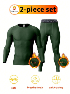 Vêtements de sport pour hommes, pantalons et chemises de course à manches longues, rashguard, chemises de compression à séchage rapide pour l'entraînement - Product Image 4