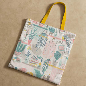 Sac fourre-tout personnalisé en toile de lin et coton de taille moyenne avec impression artistique de lettres sur tableau d'humeur en corde, réutilisable pour la publicité, l'usage quotidien et les cadeaux - Product Image 3