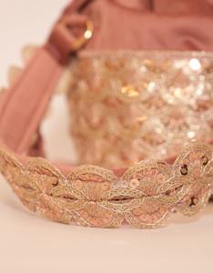 Zari Round Potli with Pearl Handle & Tassels Woman Drawstring Potli <b>Bag</b> Evening <b>Clutch</b> Wedding Return Gift <b>Bags</b> - Product Image 3