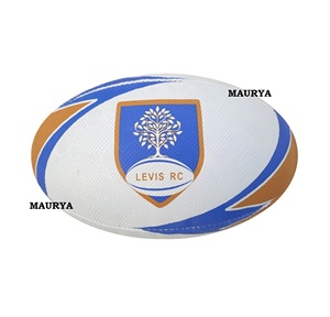 Pelota de entrenamiento de rugby con logotipo personalizado, material de goma duradero con vejiga de látex para entrenamiento de fútbol - Product Image 5