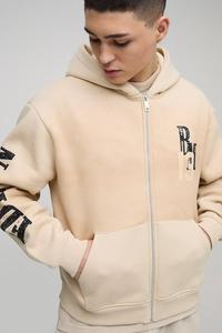 Wholesale Oversized Boxy Zip Through <b>Spray</b> Wash Official Moto Hoodie For Men Custom Cotton Blended Hoodies Latest Design - Product Image 6