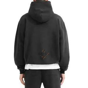 Sweat-shirts personnalisés de haute qualité, logo personnalisé, fermeture éclair, délavage acide, effet usé, unisexe, surdimensionné, 500 GSM, 100% coton, streetwear d'hiver - Product Image 6
