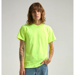 Vente en gros T-shirts unis à col rond sérigraphie personnalisée en or logo graphique grande taille t-shirts pour hommes - Product Image 4