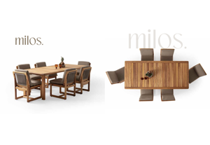 Modern <b>Outdoor</b> Dining Room Set Wood Frame Cushioned <b>Sofa</b> Table 5-Piece Solid Back Patio Villa Courtyard Furniture - Product Image 2
