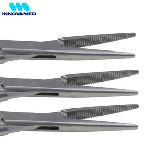 Pinzas Kelly con mango dorado, totalmente dentadas, de acero inoxidable, con bloqueo hemostático, certificadas CE, instrumento quirúrgico de clase I - Product Image 3