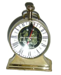 Brass Vintage Nautical Desk Clock/Analog Roman Dial Antique Finish for Study Table Office decor brass antique desk clock
