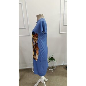Robe mi-longue en viscose à manches courtes et col rond avec imprimé chat, 34022 - Product Image 6