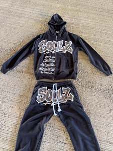 Conjuntos de Ropa Deportiva de Invierno con Capucha y Pantalones Deportivos de Felpa con Bordado de Diamantes Apilados de Gran Peso, Impresión Digital de Alta Calidad - Product Image 5