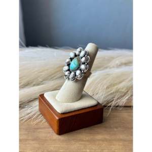 Southwest Handmade Multi Stone Sterling Silver Cluster Ring Adjustable Bezel <b>Set</b> - Product Image 4