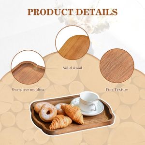 Plateau de service en bois naturel rustique fait à la main en gros pour la salle à manger, la cuisine, le café et les restaurants, vaisselle parfaite - Product Image 4